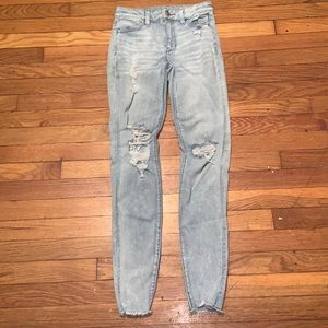 light washed blue american eagle jeans size 0